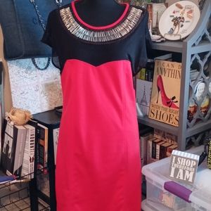 Fashion Instincts Red and Black Dress